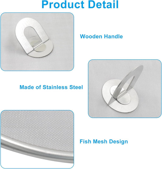 2Pcs 10" & 13" Stainless Steel Splatter Screen | Splatter Guard, Ultra Fine Mesh, Cooking Protector, Frying Cooking/Kitchen Use