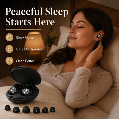 HEKKE 45dB Ear Plugs for Sleeping, Soft Silicone for Side Sleepers, 4 Sizes | Reusable soft silicone with XS/S/M/L sizes for side sleepers, concerts, flights and hotels; carrying case included.