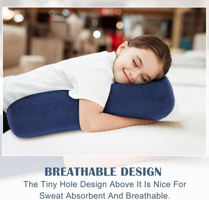 Remerry 2 Pcs 16 x 6 Inches Velvet Neck Roll Pillow Cover with Zipper, Soft Bolster Pillowcases for Cylindrical Pillow (Cover Only, Bolster Not Included)(Navy Blue)