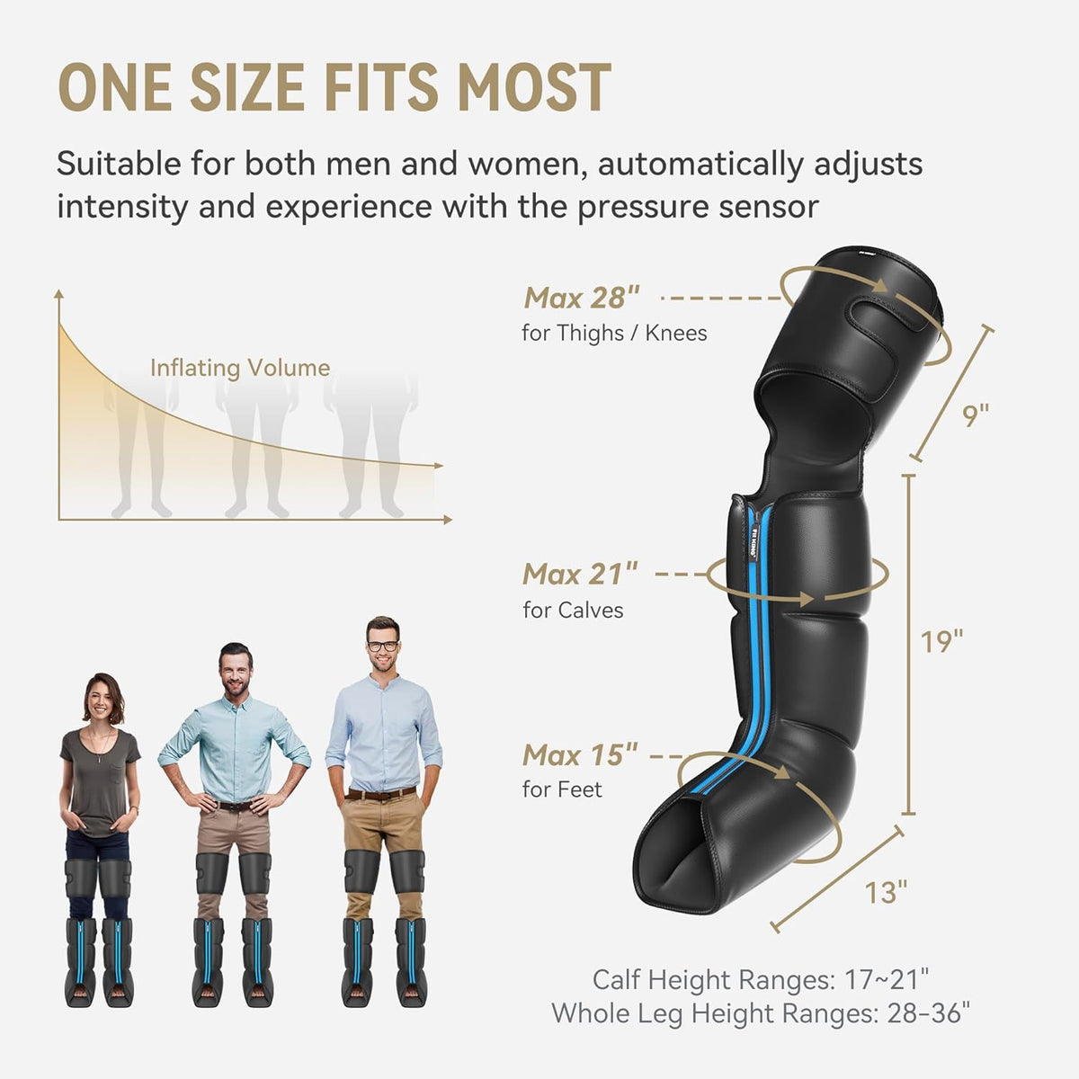 FIT KING Leg Compression Massager with Heat for Circulation and Pain Relief