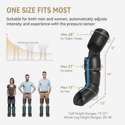 FIT KING Leg Compression Massager with Heat for Circulation and Pain Relief