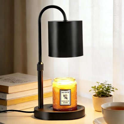 Dreamholder Electric Candle Warmer Lamp with Timer, Dimmable Candle Lamp with Adjustable Height, Wax Melter for Jar Candles Wood Base Floral Home Decor Gifts for Women Mom, Silver Glass
