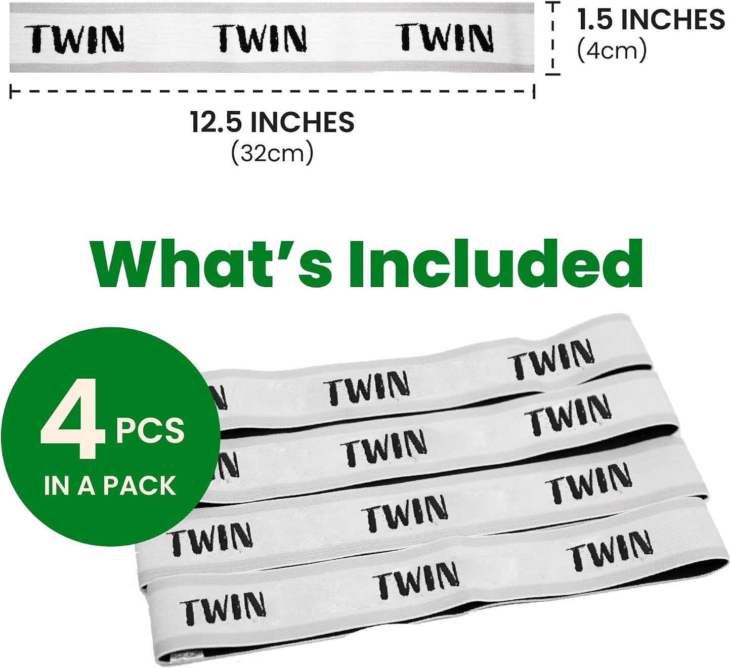 ECOHomes Bed Sheet Organizer Label Bands (King 4PCs Pack, Cream) | Storage Size Label Bands, Bed Sheets Set Organizers, Linen Closet Organization, Elastic Bedding Band, for Organizing Bedsheet
