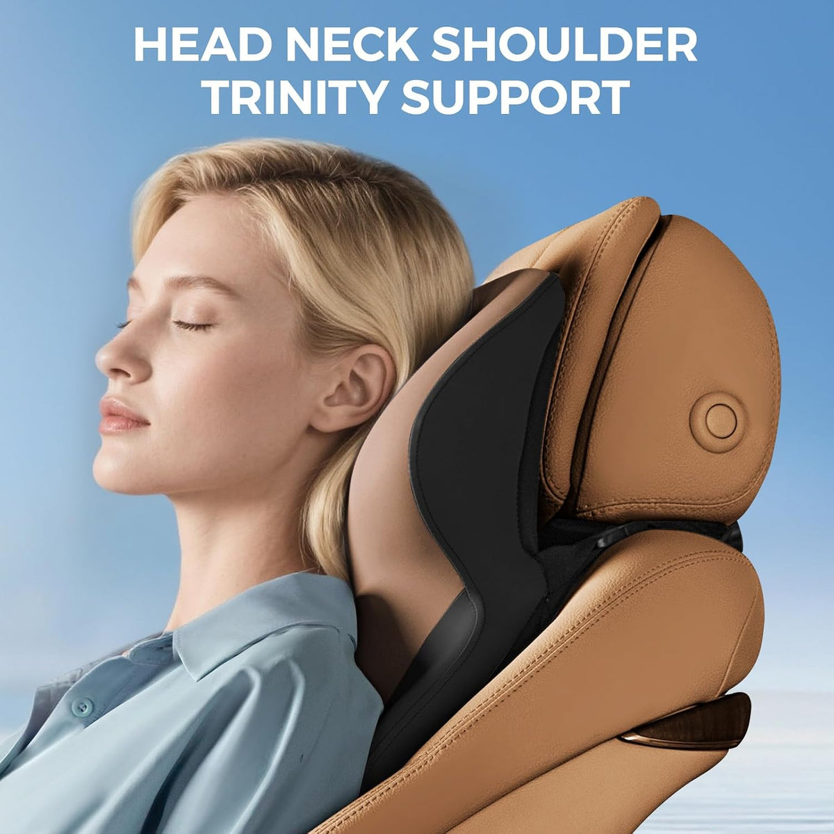 BEBAS Car Headrest Pillow, Ergonomic Neck Pillow with Memory Foam, Black