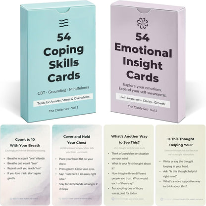 108 Mindfulness Cards for Coping Skills, Emotional Insight Therapy Cards