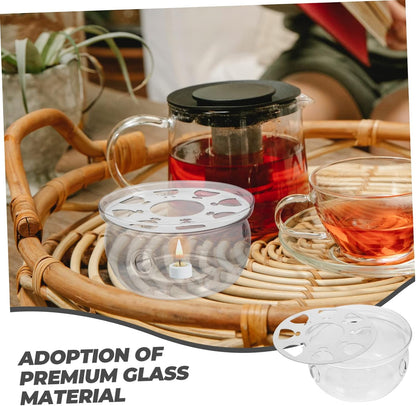 Ciieeo Glass Teapot Warmer Elegant Heating Base Transparent Tea Heating Tool for Home Office and Tea House Use Convenient Design