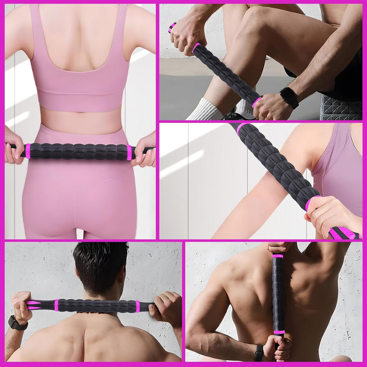 Massage Roller Stick,Muscle Roller Stick for Athletes,Liposuction Massage Roller for Lymphatic Drainage, for Relief Muscle Soreness, Trigger Points, Help Runner Legs, Back Recovery