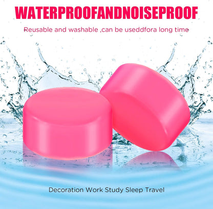 TrelaCo 12 Pack Soft Ear Plugs for Sleeping, Reusable Moldable Silicone Earplugs Noise Cancelling Reduction for Concerts, Swimming, Shooting, Snoring, Airplane, Musicians, Motorcycle (Pink)