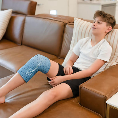 TheraICE Knee Ice Pack Wrap, Reusable Cold Compression Sleeve for Injuries | Flexible Gel Ice Pack, Cooling Knee Sleeve for Elbow, Ankle & Calf, Post-Surgery Recovery, ACL MCL Relief