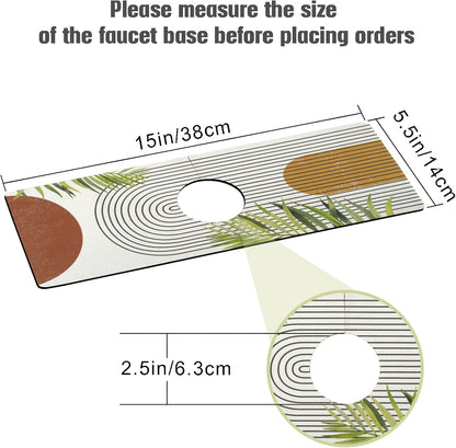 Sink Faucet Absorbing Mat, 2 Pack Drying Mat Around Faucet Sink Splash Guard Behind Faucet Sinkmat For Kitchen Bathroom Island Rv 24 * 5.5 Inch (60 * 14 cm)