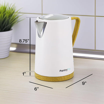 1.0L 1500W Gooseneck Electric Kettle - Stainless Steel Interior - Rapid-Boil - Auto Shut-Off, Boil-Dry Protection, Temperature Control, LED Indicator - Black by The Display Guys