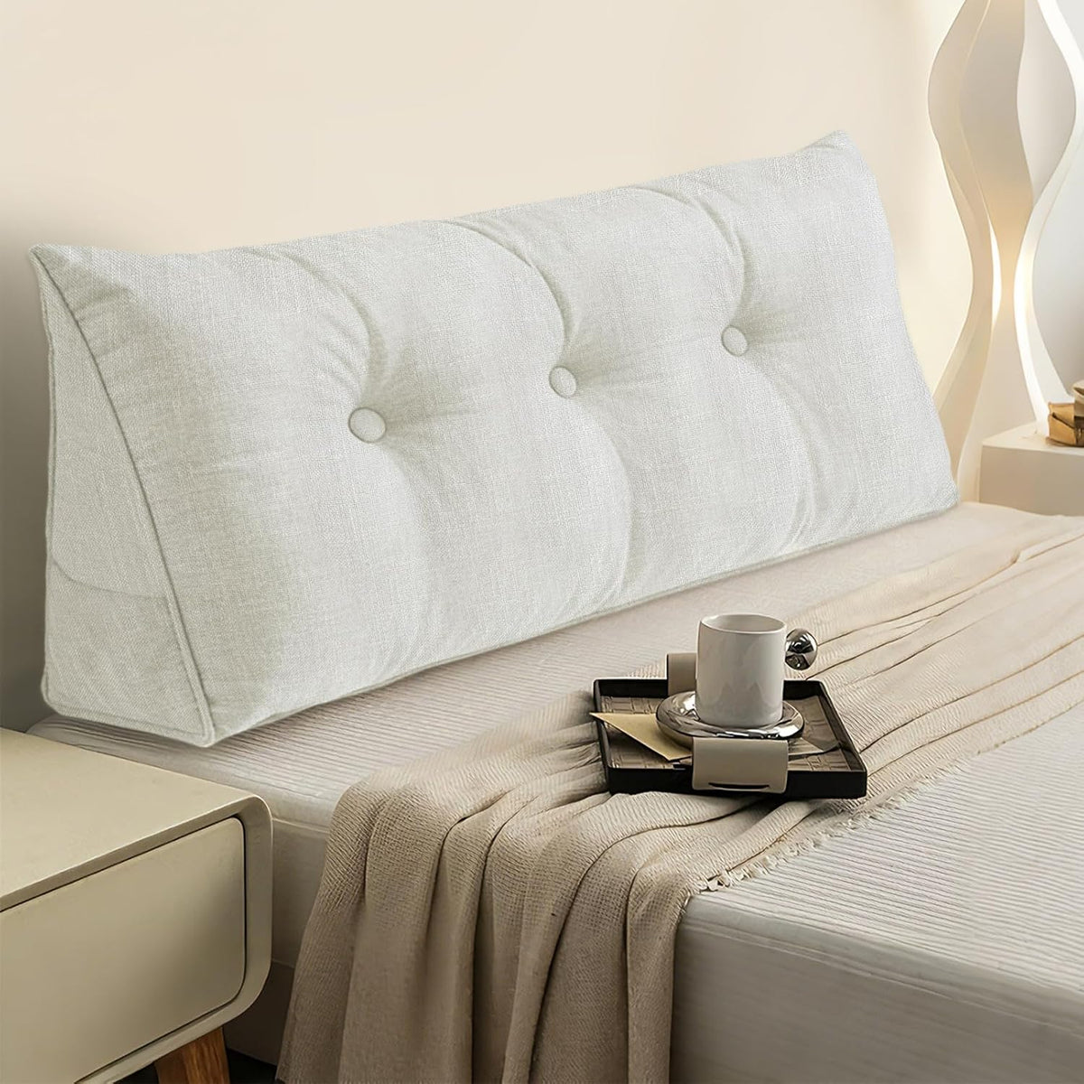 Wedge Pillow – Reading & Bed Rest Pillow for Sitting in Bed, Couch, or Floor, Multi-Purpose Headboard Wedge for Sleeping, After Surgery, Leg & Back Support, Neck Cushion & Washable Cover, Dark Gray