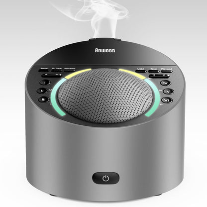 White Noise Machine & Night Light, 12W Powerful Sound Machine with 50+ Natural Sounds, Noise Masking for Snoring, Traffic &Office –Expandable with Aroma Diffuser & Schumann Resonance (Sold Separately)