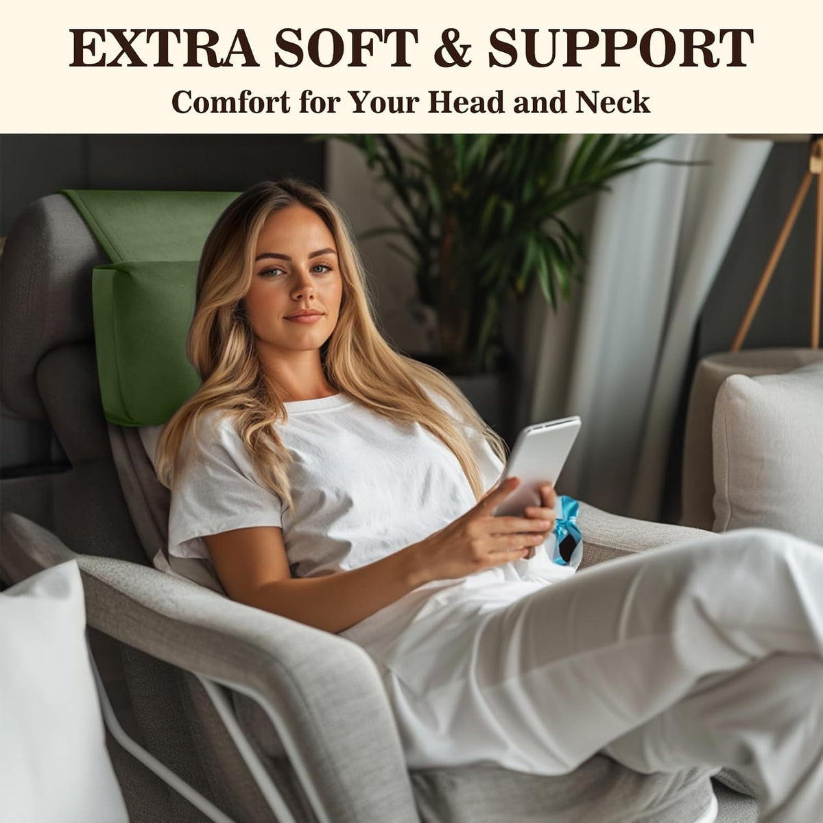 Recliner Headrest Pillow, Adjustable Comfort Neck & Head Support Pillow