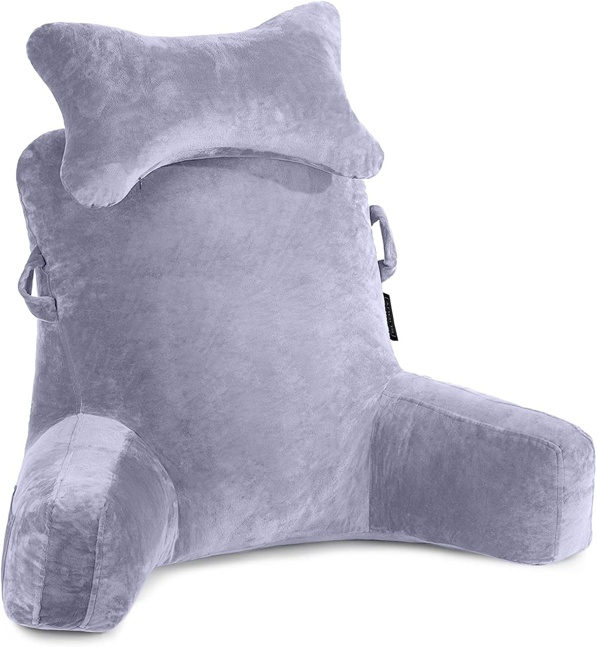 SLIGUY Reading Pillow-Bed Rest Pillow with Detachable Neck Roll & Support Arm for Sitting in Bed Couch or Floor-Backrest Reading Pillow Adult Back Pillow for Reading/Watching TV/Gaming,Dark Grey