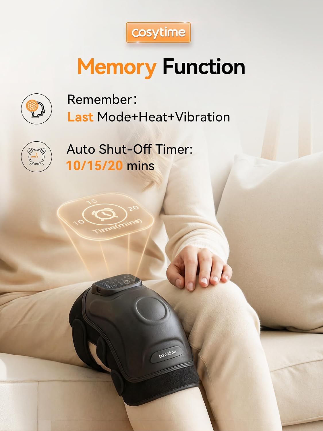 4-in-1 Cordless Knee Massager with 14-Airbag Compression, 3 Vibration Modes, 4 Heat Levels, and Red Light Therapy, 5000mAh Large Battery for Joint Comfort