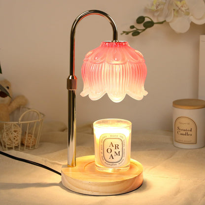 Fragrance Candle Warmer Lamp with 2 Bulbs Electric Candle Warmer with Timer & Dimmer for Home Decor