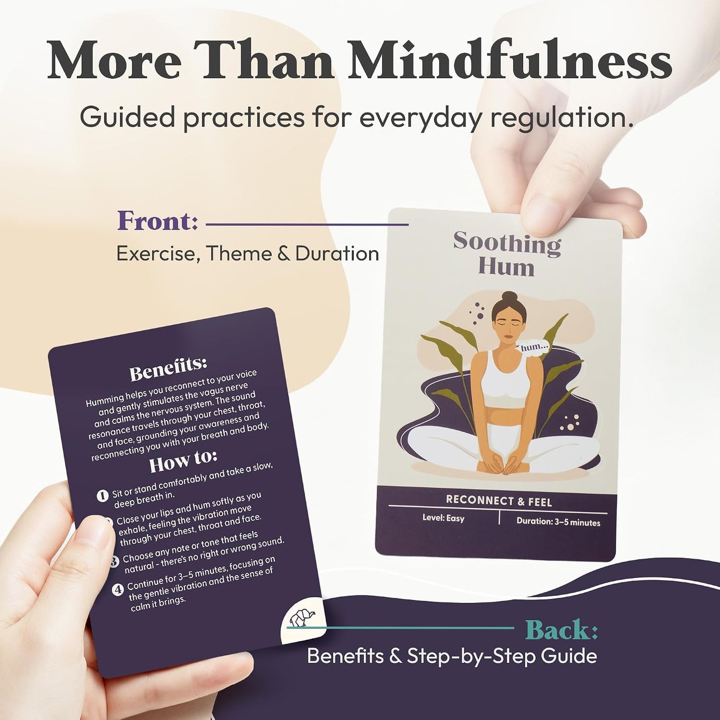 Somatic Therapy & Polyvagal Card Deck for Nervous System Reset - 48 Vagus Nerve Regulation Exercises, Breathwork, Yoga, & Mindfulness Cards - Stress Relief Therapy Tools & Coping Skills Deck