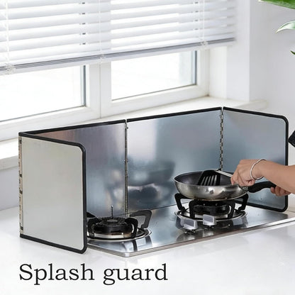 4-Sided Stainless Splatter Guard for Frying Pan | Rustproof steel, full grease shield, foldable, easy clean for kitchen frying