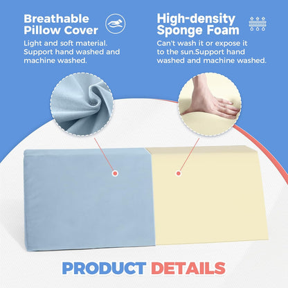 Positioning Wedge Pillow Side Sleeping Belt Connection, Limit Width Adjustable Bed Wedges Body Positioners for Back Pain Relief, Back Positioning Wedge for After Surgery, Anti Snoring, Back Support