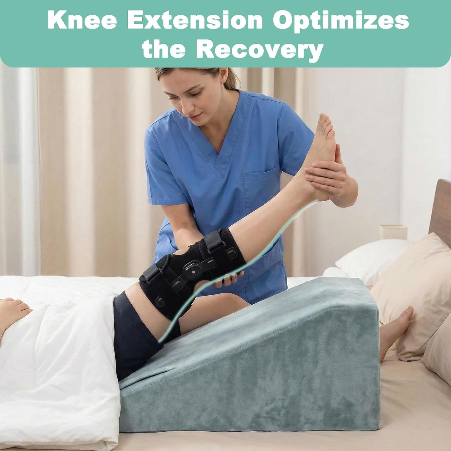 Leg Elevation Pillows for After Surgery, Memory Foam Knee Pillow for Knee Replacement Surgery, Leg Pillow Surgery Recovery Equipment for Sciatica Lower Back Hip Ankles