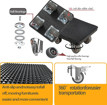 New Upgrade Furniture Sliders Furniture Movers with 4 Wheels, Furniture Lift Mover Tool Set with 360° Rotatable, Furniture Dolly for Moving Heavy Duty Sofa, Bed, Maximum Load 850LBS