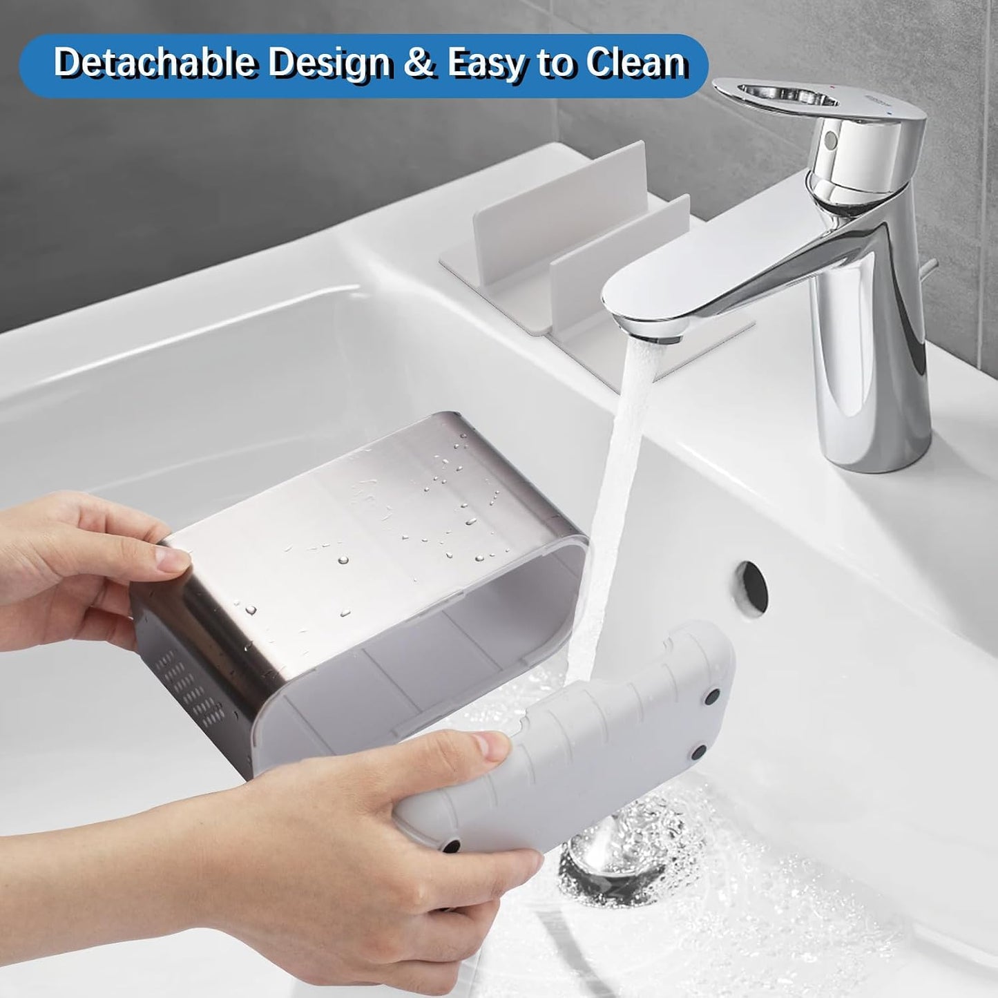 Toothbrush Holders for Bathrooms, Electric Toothbrush and Toothpaste Holder with Adjustable Dividers and Drainage, Kids Toothbrush Organizer for Bathroom Countertop | 5 Slots Toothbrush Organizer with Adjustable Dividers and Drainage, for Bathroom