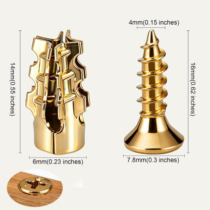 50Pcs 6×14mm Short Expansion Screw Set, Thread Repair Screws for Cabinet Door Hinge Repair & Stripped Thread Restoration, Expansion Anchors, Door Hinge Repair Kit