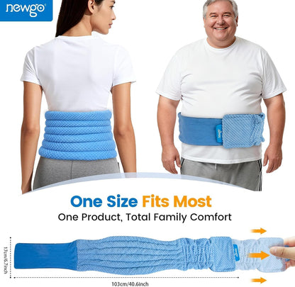 NEWGO Microwavable Heating Pad for Back Pain Relief, Moist Heat Therapy Back Wrap for Waist, Lower Lumbar, Stomach and Shoulder, Warm Compress Pack for Muscle Spasms Sore, Slipped Discs