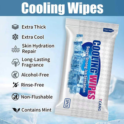 30 Pack Disposable Cooling Wipes, Individually Wrapped No-Rinse Cooling Towels, (25''x 9.84'') Extra-Thick Oversized Ice Towel for Sports, Travel, and Camping in Hot Weather (White)
