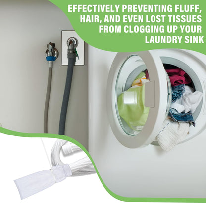 Shappy 24 Pack Washing Machine Lint Traps with Cable Ties (White) | Nylon Mesh Lint Traps, Hair & Pet Hair Filter, Easy Drain Hose Installation with Cable Ties, Fits Most Washing Machines