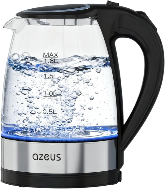 Azeus 1.8L Electric Kettle CX-817 - Fast Boil, Auto Shut-Off, Boil-Dry Protection, 360° Swivel Base - Stainless Steel Water Boiler for Tea, Coffee, and Hot Water