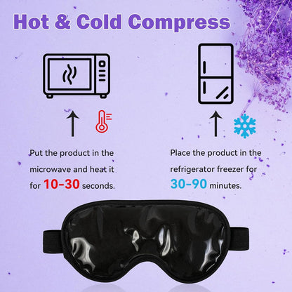LEOSTEP 4 PCS Cooling Eye Mask Set - Ice Face Mask with Camellia Essential Oil, Cold Eye Compress and Reusable Gel Pads for Eyes Puffiness, Migraine Headache, Dark Circles, Dry Eyes