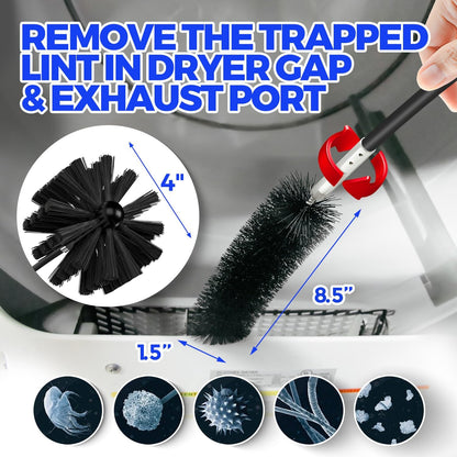 Holikme Dryer Vent Cleaner Kit - 15Ft Flexible Lint Brush for Deep Cleaning | Dryer Vent Cleaner Brush with Drill Attachment, Removes Years of Lint Buildup, Improves Airflow, Faster Drying & Fire Safety