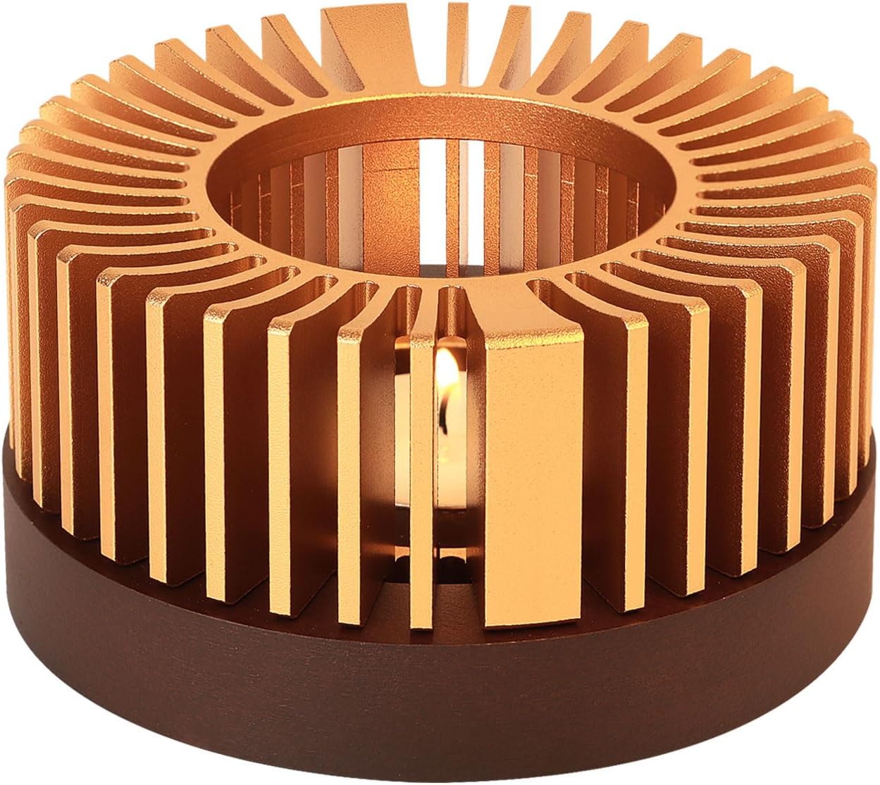 Tea Warmer, Aluminum Alloy & Wood, for Heating Tea Coffee Milk | Large Teapot Warmer for Indoor & Outdoor, Compatible with Standard Teapots