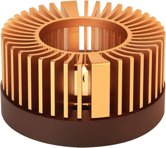 Tea Warmer, Aluminum Alloy & Wood, for Heating Tea Coffee Milk | Large Teapot Warmer for Indoor & Outdoor, Compatible with Standard Teapots