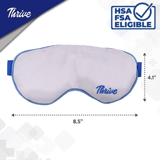 Thrive Clay Bead Eye Mask - Heated Eye Mask for Dryness Relief - Cold Compress for Puffiness - Stye Compress - Gray - with Washable Cotton Cover - Pack of 1
