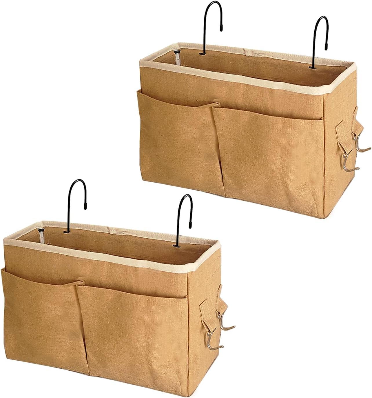 Bedside Caddy Bedside Hanging Storage Basket Multi-Function Organizer Caddy for Bunk and Hospital Beds Dorm Rooms Bed Rails, Can be Placed Glasses Books Mobile Phones（Navy Blue）