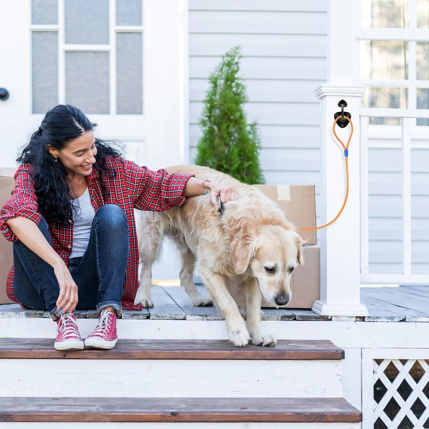 Wall Mount Dog Leash Holder, Heavy Duty Fully Welded Hook, 1 Pack | Convenient for Lead Management, Simple Installation, Sturdy Structure Suitable for Indoor, and Outdoor Use