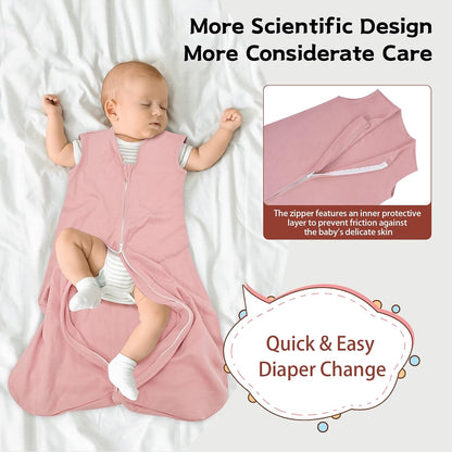 Baby Sleep Sack 0-6 Months, 100% Cotton Wearable Blanket, 0.5 Tog, 3 Pack