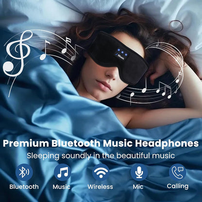 3D Sleep Mask with Bluetooth Headphones, Sleeping Headphones for Side Sleepers, Wireless Music Eye Mask with Ultra-Thin Stereo Speakers for Men, Women
