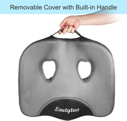 LOUTYTUO Seat Cushion Pillow,100% Memory Foam and Washable Cover,for Office Chair,Car Seat and Wheelchair, Soft Support Seat Cushion