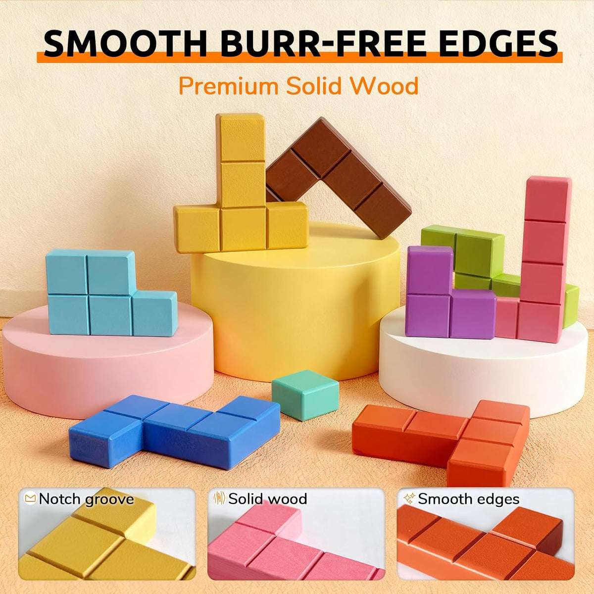 Wooden Tile Matching Game for Seniors with Dementia, 40 Patterns