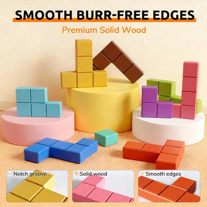 Wooden Tile Matching Game for Seniors with Dementia, 40 Patterns