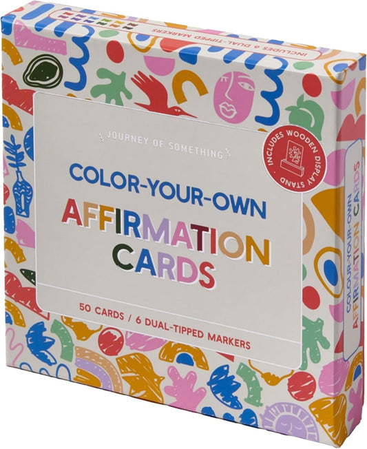 MindfulArt Color Your Own Affirmation Cards - Positivity Kit with Markers
