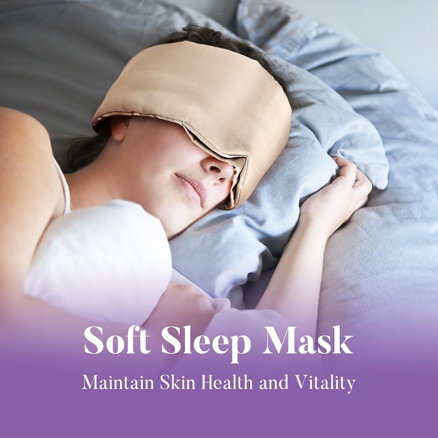 Sleep Mask, Eye Mask Weighted Light Blocking Eye Cover, Travel Mask | Softer Than Silk, Night Sleeping Mask for Women Men, Comfortable Adjustable Band Camel