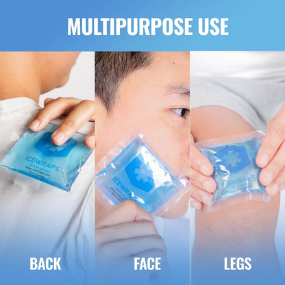ICEWRAPS Reusable Ice Packs Compact 3 x 3 inches, Soft Cooling Pack, 6 Pack | Hot or Cold Use, Puncture Resistant, Flexible Ice Pack for Everyday Comfort, Multipurpose Gel Design, FSA-HSA Eligible