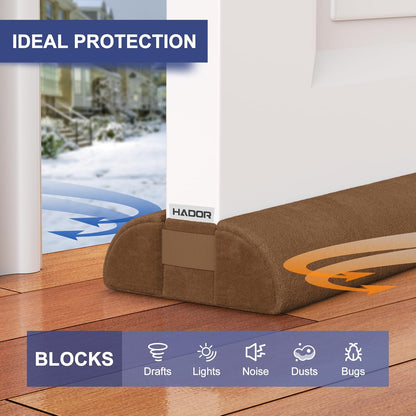 HADOR Door Draft Stopper for Bottom of Door, 36 Inch Under Draft Air Noise Light Blocker 30"- 36" Double Side Triangle Soundproof Sweep Filler Seal Gap up to 1.7" for Patio Sliding Door Guard, Grey | Under Door Gap Filler,Double-Sided Foam Design, Fits