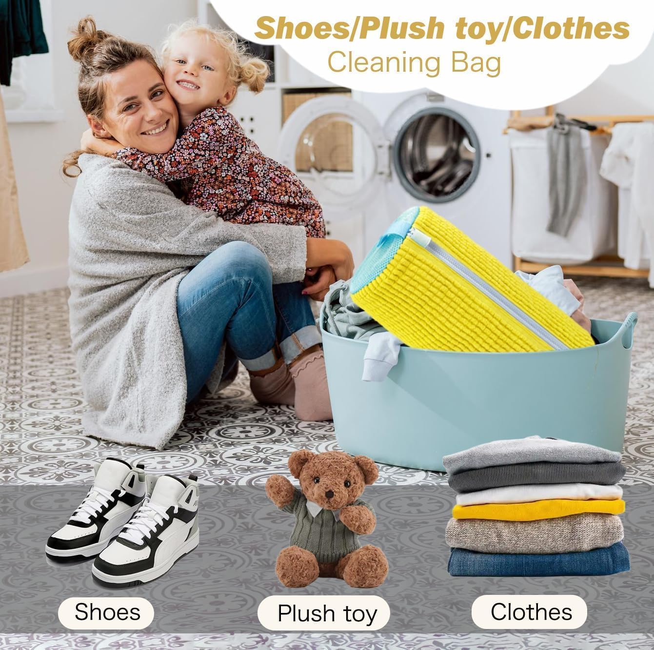 Shoe Washing Machine Bag,Laundry Shoe Bag for Washer and Dryer,Reusable Shoe Cleaning Bag for Sneakers,Tennis Shoes,With Self-locking Zipper, Microfiber Inside,Include Shoe Bag (Pro Grey - 1 Pack)