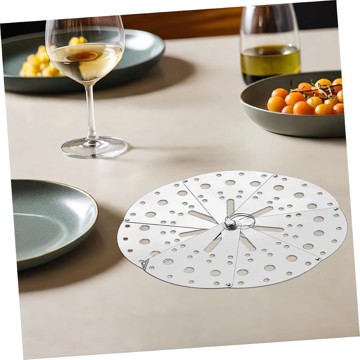 Angoily Adjustable Stainless Steel Anti-spill Overflow Stopper Lid Multifunctional Pot Cover for Kitchen Cooking and Steam Protection